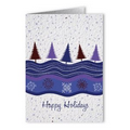 Plantable Seed Paper Holiday Greeting Card - - Happy Holidays (Purple Winter Scene)